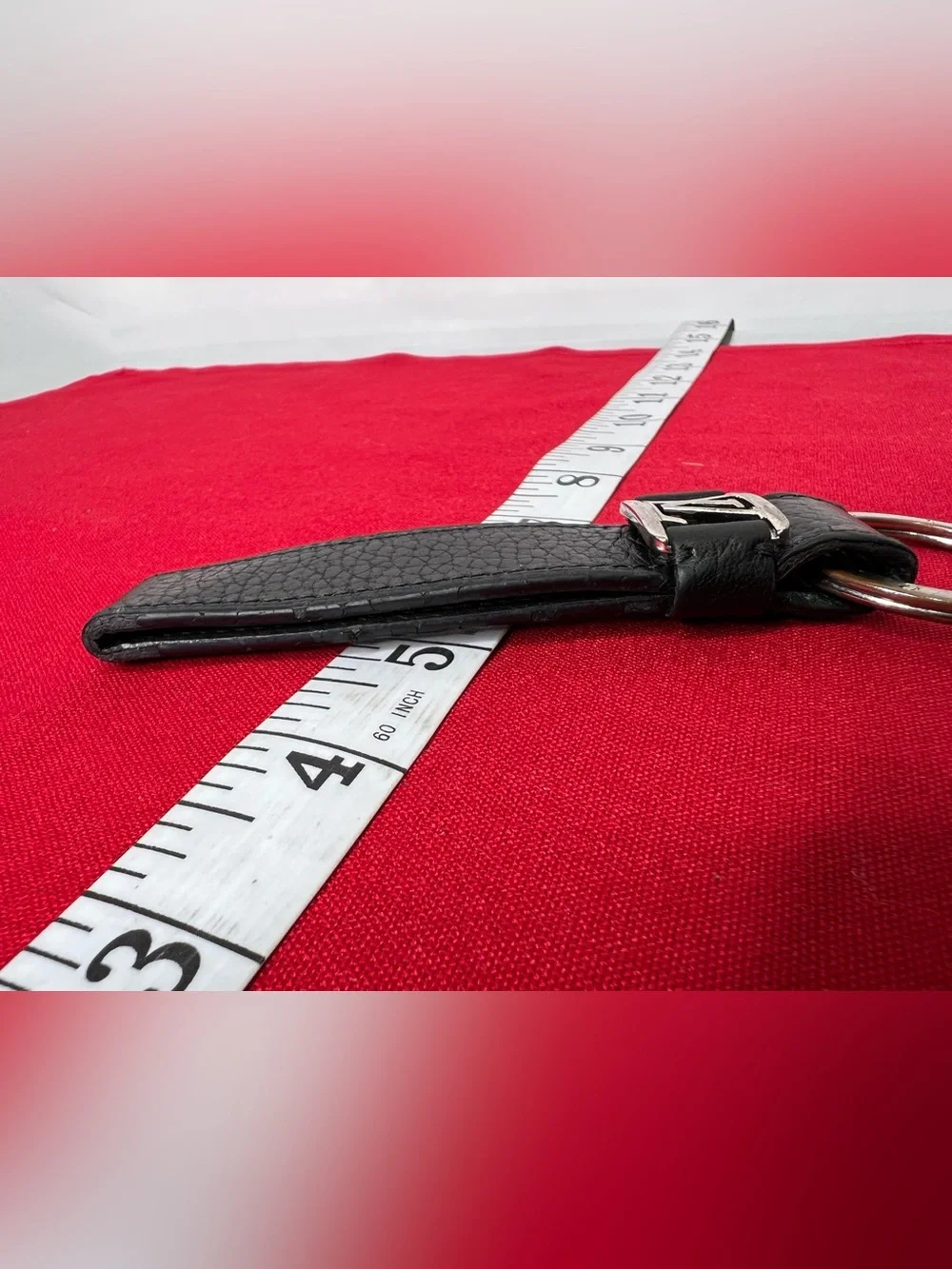 Louis Vuitton Keychain Black Leather Keyring with Hardware